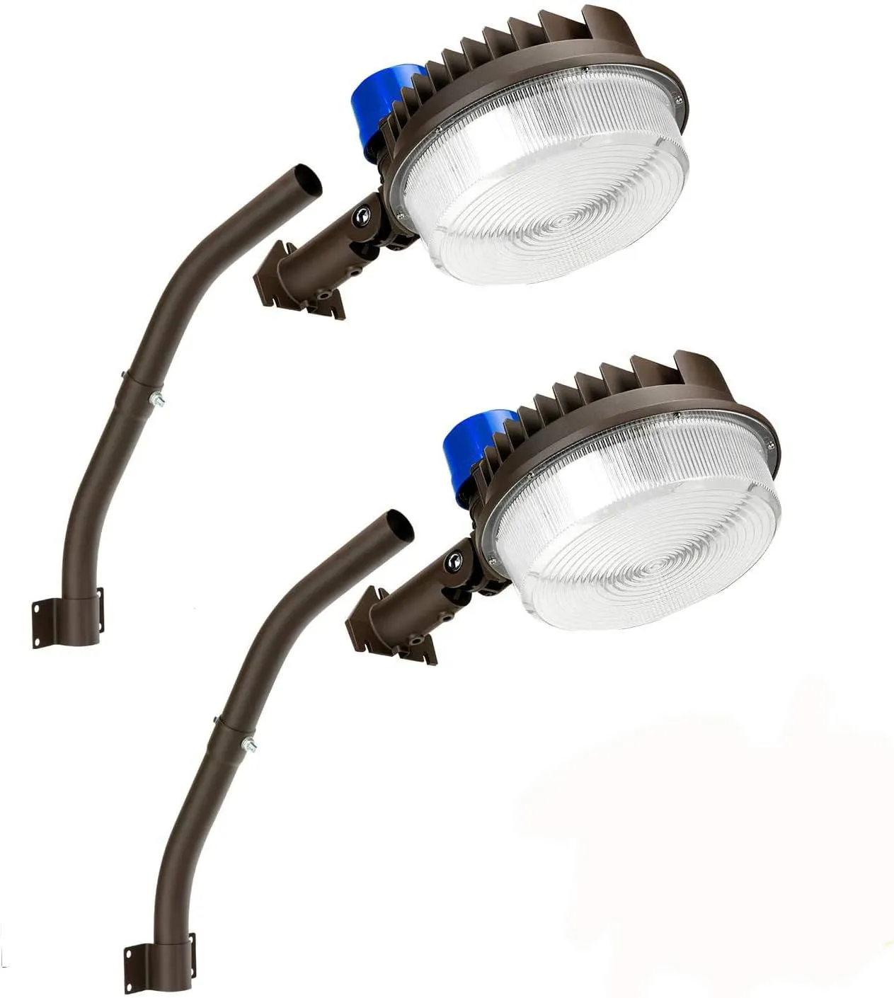 Juyace 18000lm LED Barn Light Dusk to Dawn Outdoor Lighting 120W 5000K Daylight Adjustable Angle Yard with Photocell IP65 Waterproof for Security Area 2 Pack ﻿