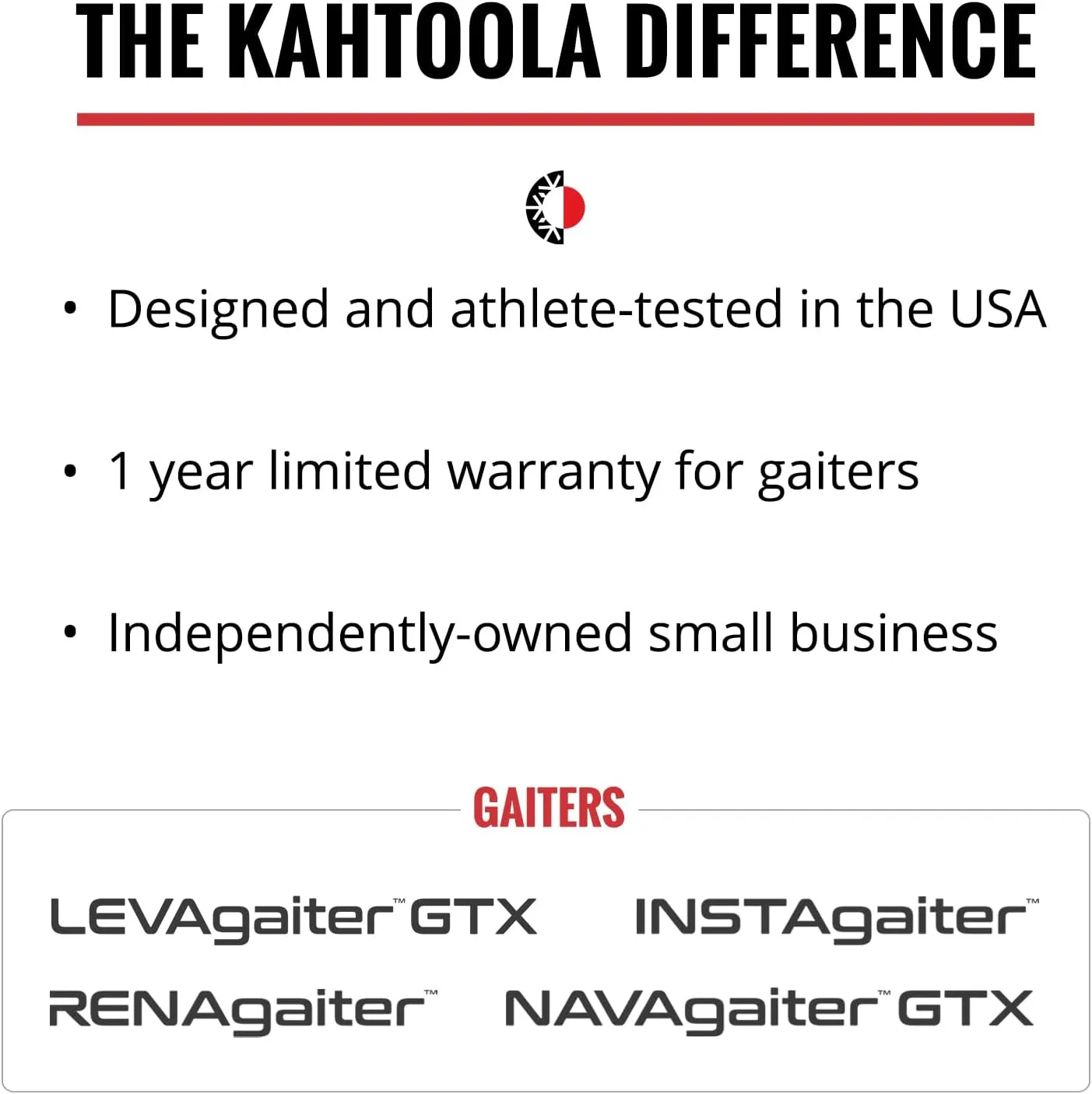 Kahtoola INSTAgaiter Mid Gaiters for Hiking, Trail Running, Mountaineering, Hunting, Rocky Terrain, Mud, Snow & Ice