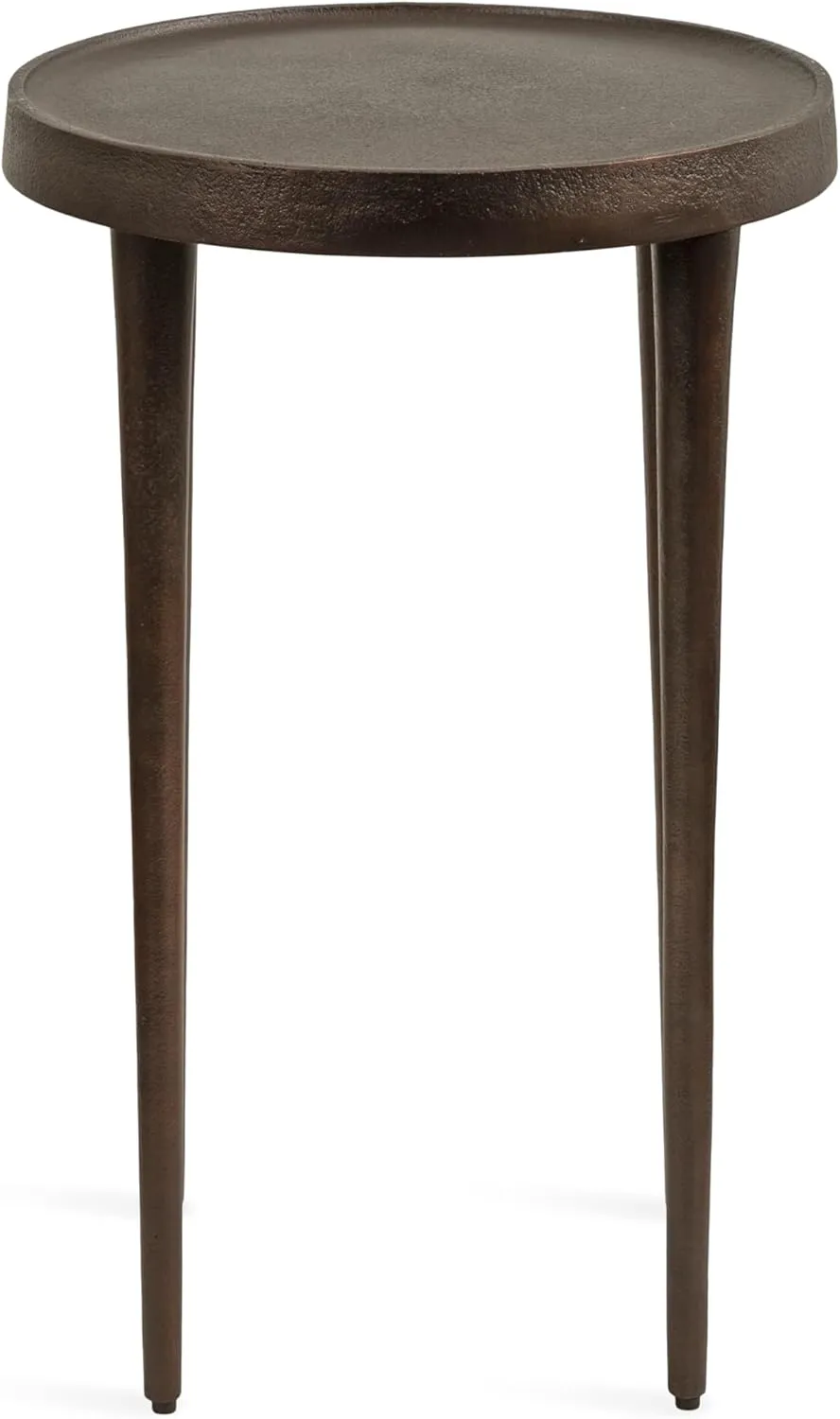 Kate and Laurel Rava Modern Metal Round Side Table, 14 x 14 x 22, Bronze, Cast Aluminum Accent Table for Use as Indoor Plant Stand or Living Room Decor Piece