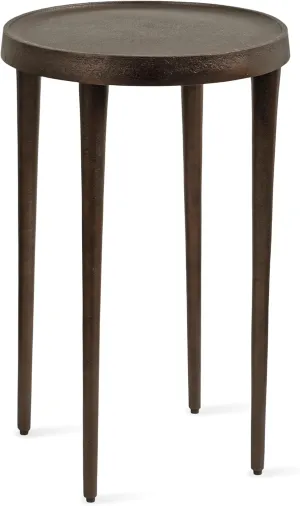 Kate and Laurel Rava Modern Metal Round Side Table, 14 x 14 x 22, Bronze, Cast Aluminum Accent Table for Use as Indoor Plant Stand or Living Room Decor Piece