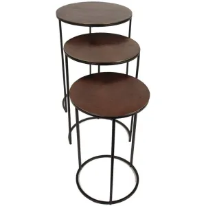 Kersten Table Aluminium Brown Set of 3 Pcs