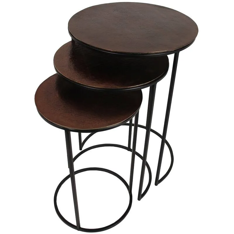 Kersten Table Aluminium Brown Set of 3 Pcs