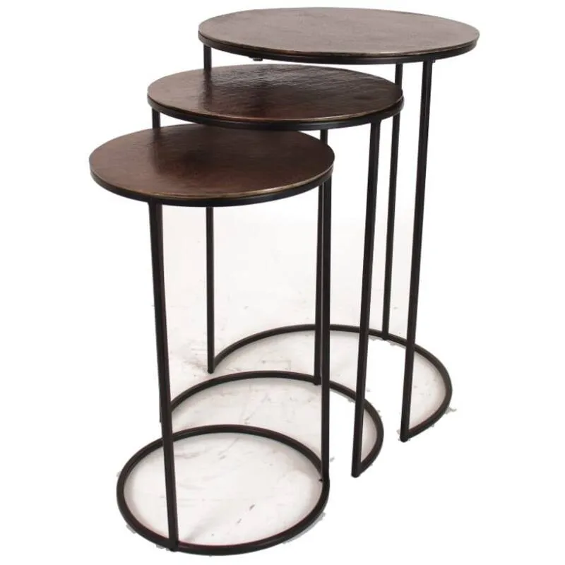 Kersten Table Aluminium Brown Set of 3 Pcs