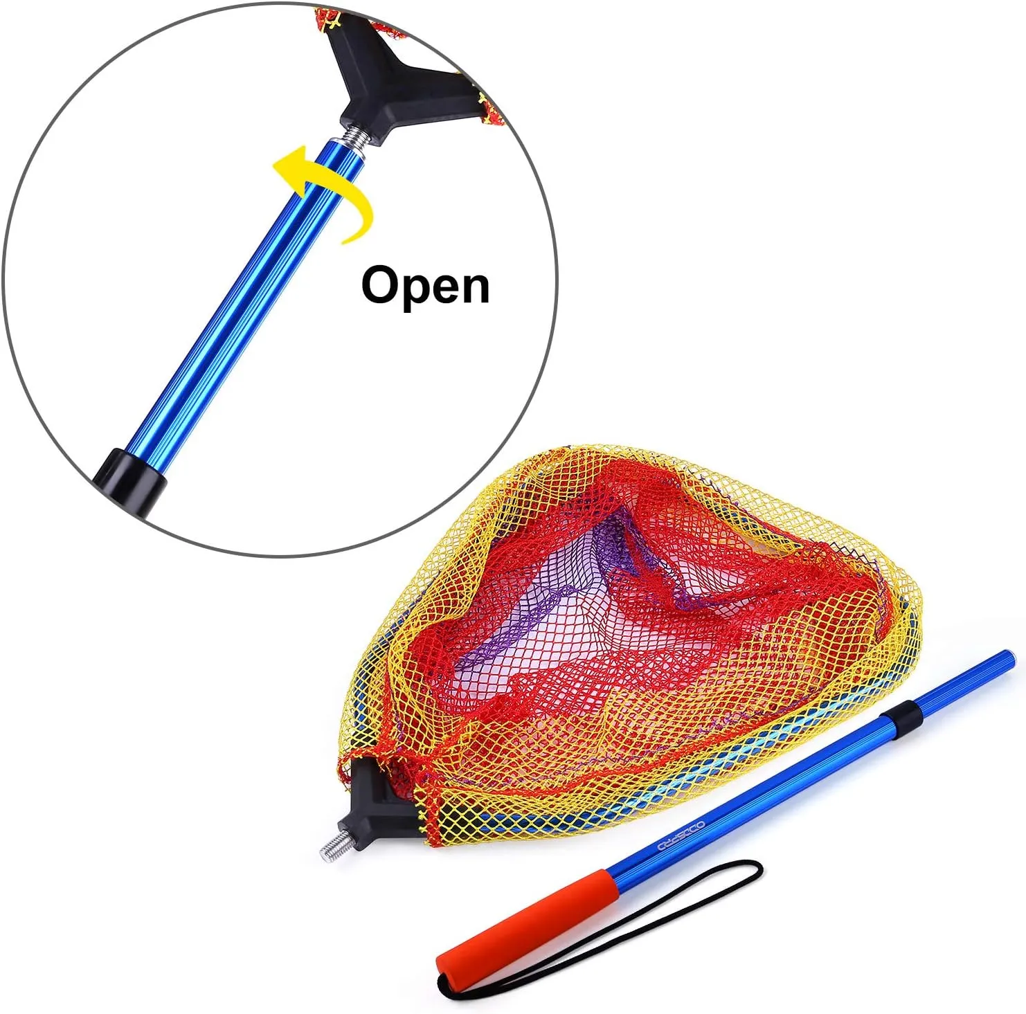 Kids Fishing Net - Telescoping Bait, Minnow, and Butterfly Net With 11.4" Depth, Handle Extends to 30" for Easy Catch and Release