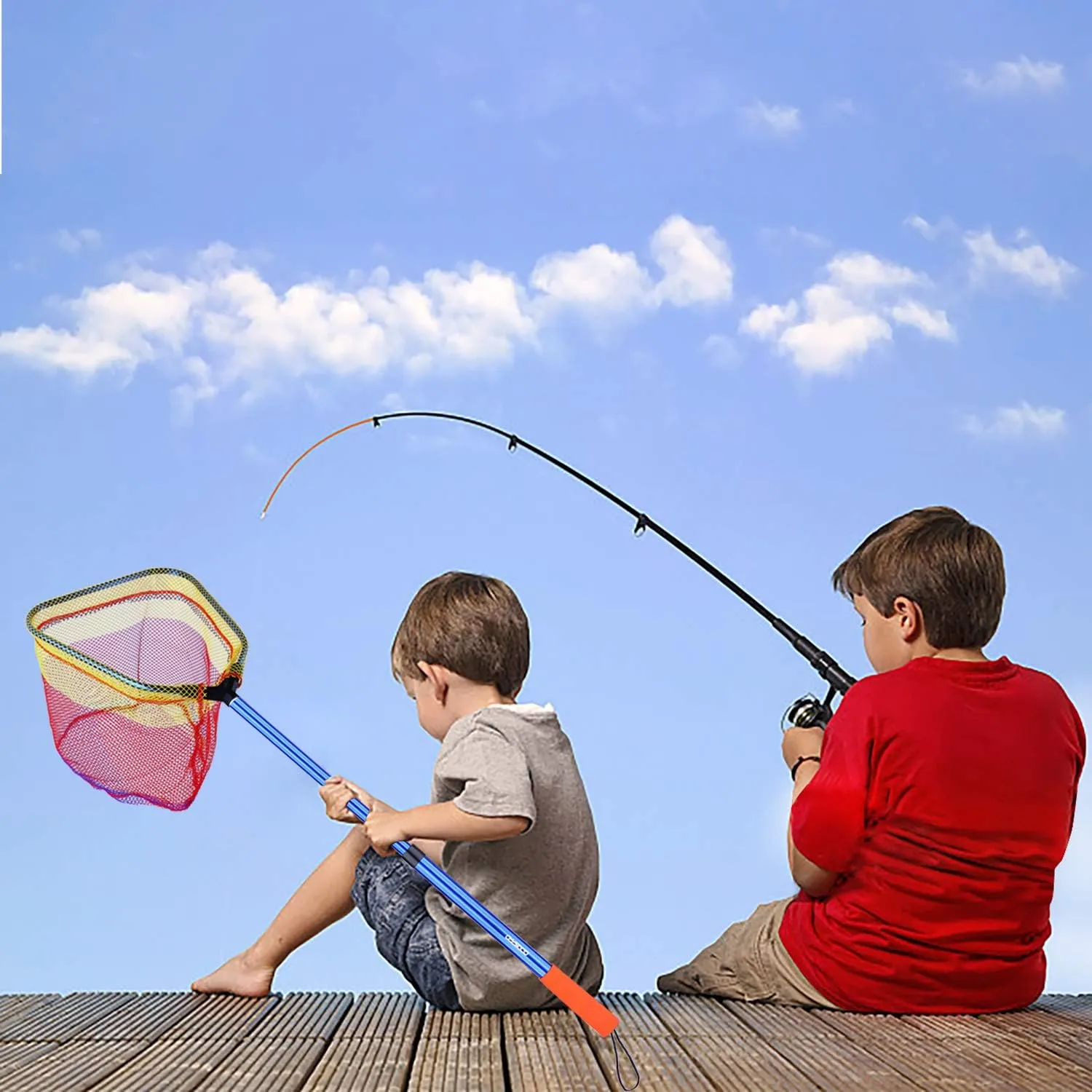 Kids Fishing Net - Telescoping Bait, Minnow, and Butterfly Net With 11.4" Depth, Handle Extends to 30" for Easy Catch and Release
