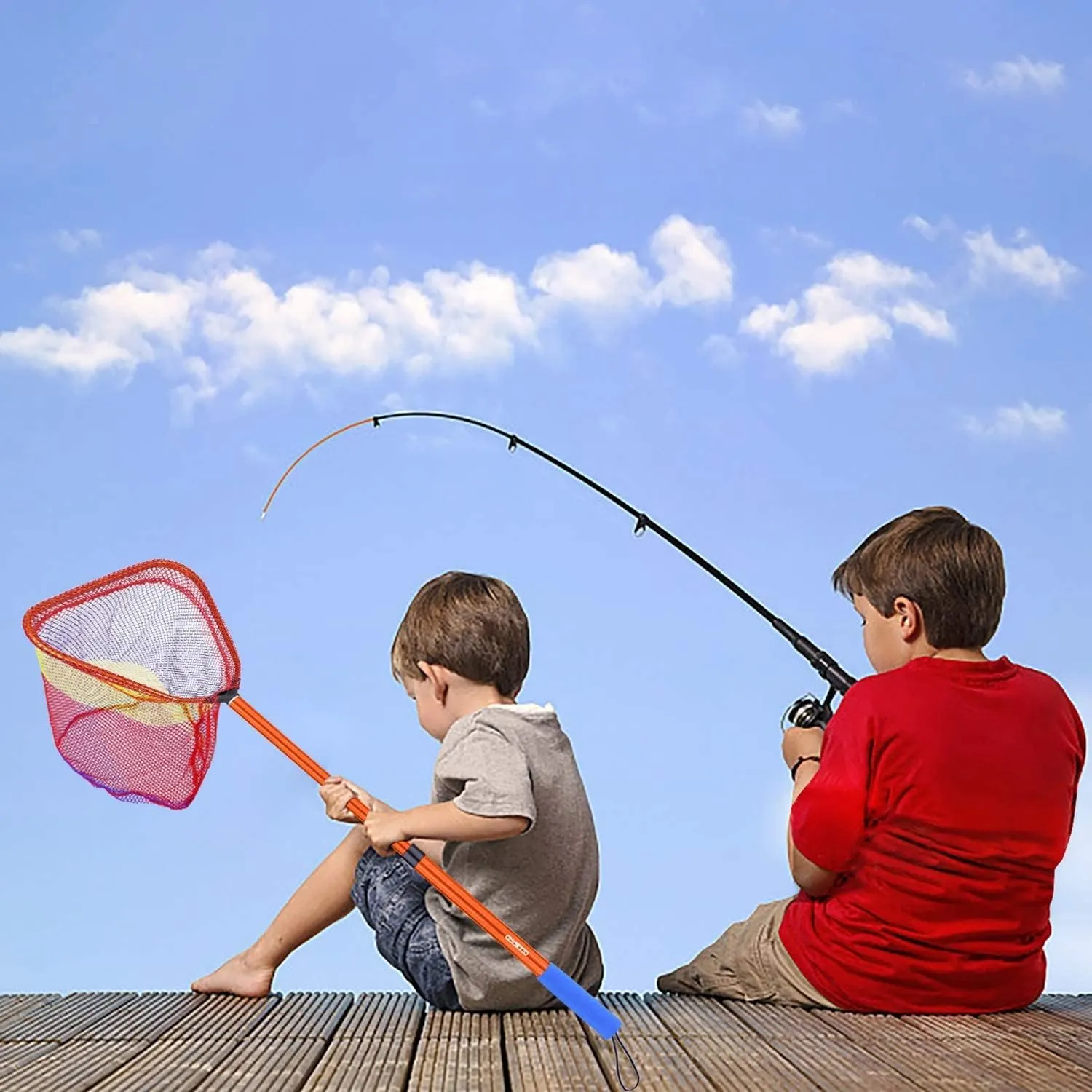 Kids Fishing Net - Telescoping Bait, Minnow, and Butterfly Net With 11.4" Depth, Handle Extends to 30" for Easy Catch and Release