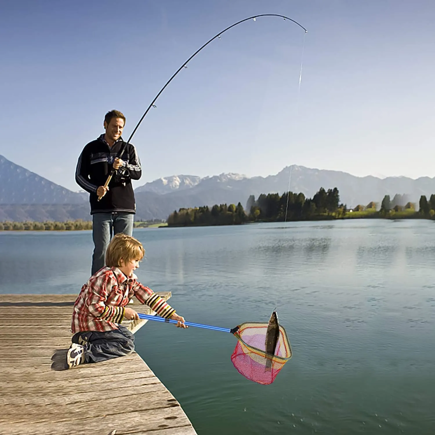 Kids Fishing Net - Telescoping Bait, Minnow, and Butterfly Net With 11.4" Depth, Handle Extends to 30" for Easy Catch and Release
