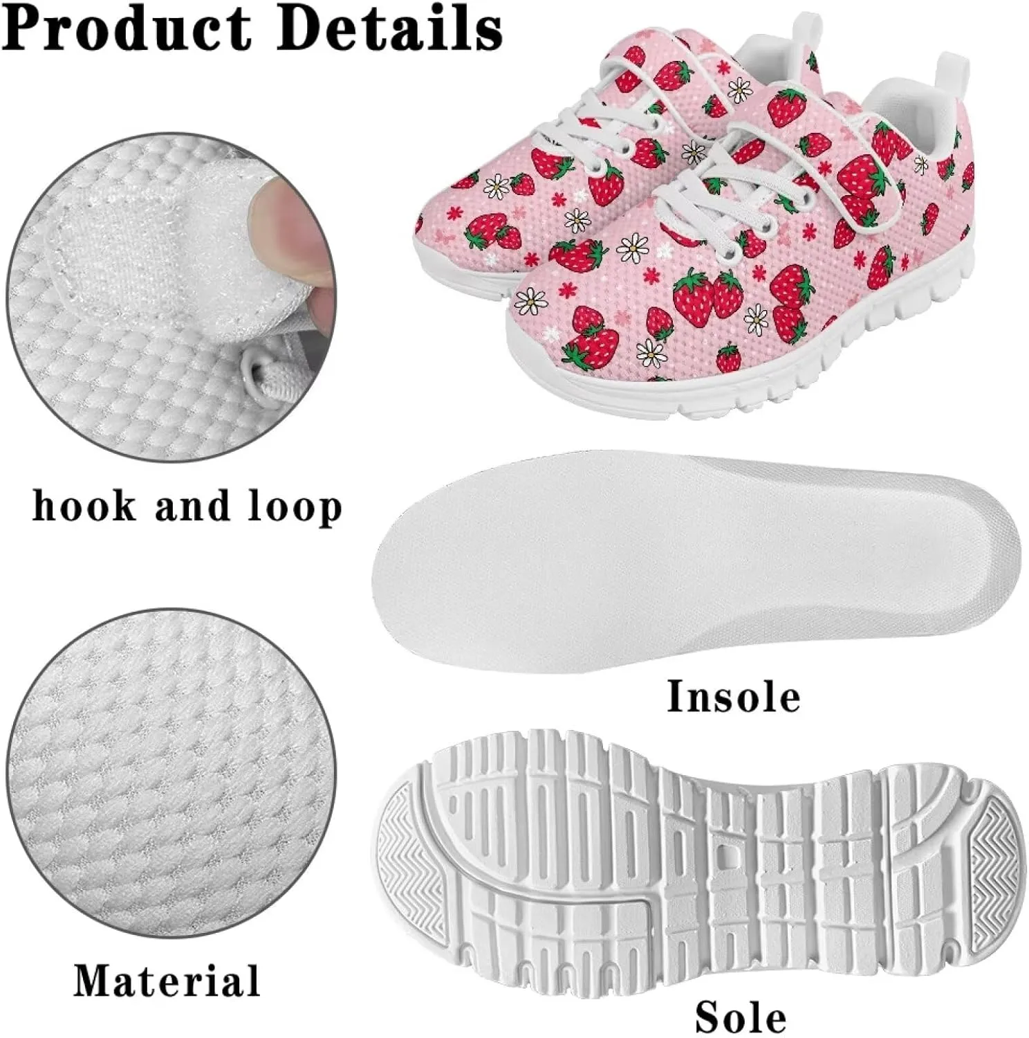 Kids Tennis Gym Shoes Slip On Sneakers Comfy Running Athletic Shoes