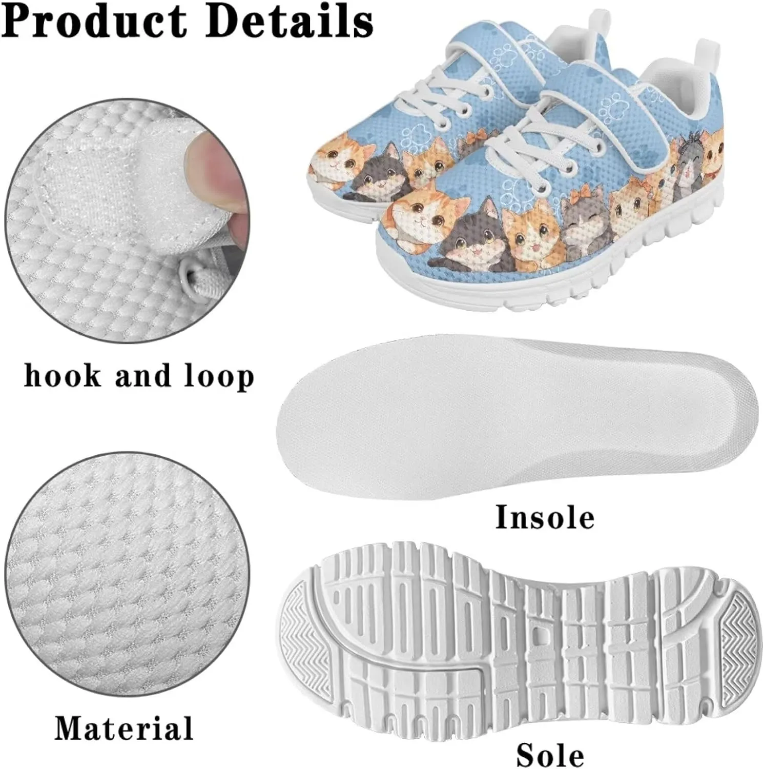 Kids Tennis Gym Shoes Slip On Sneakers Comfy Running Athletic Shoes