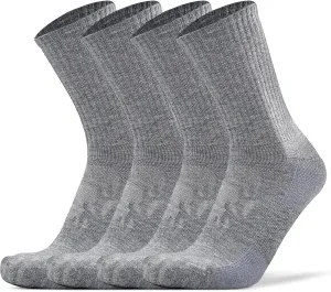 KitNSox 1/4 Pack Men's Women's Merino Wool Hiking Running Socks Crew Warm Thick Cushioned Outdoor Walking Sport Athletic Sock