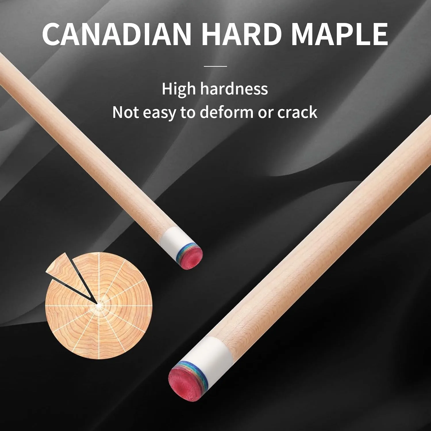 Kmise Professional Pool Cue Stick - Canadian Maple Pool Sticks with Low Deflection Shaft and Telescopic Carbon Fiber Extension, Set Comes with Leather Cue Case