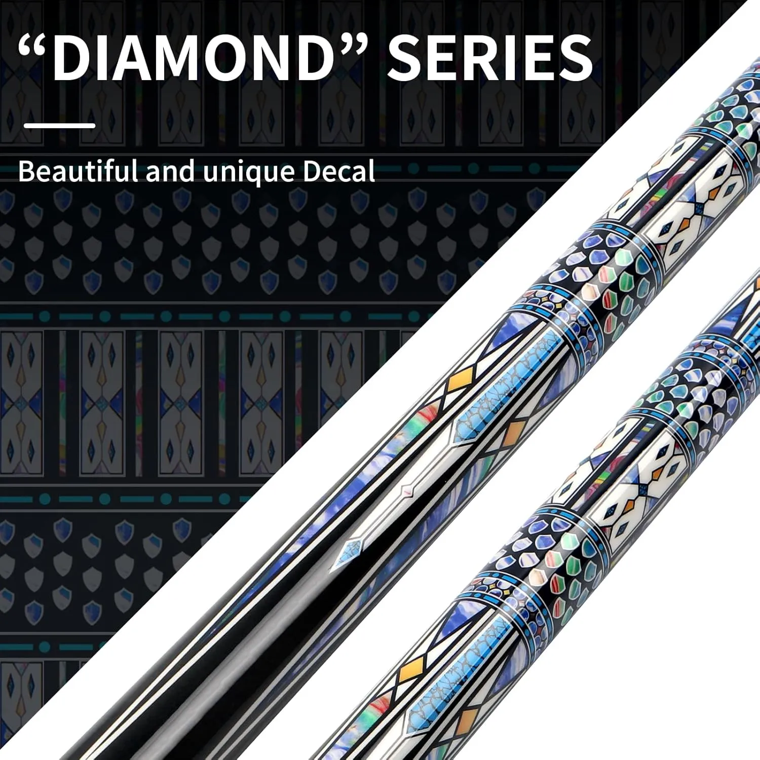 Kmise Professional Pool Cue Stick - Canadian Maple Pool Sticks with Low Deflection Shaft and Telescopic Carbon Fiber Extension, Set Comes with Leather Cue Case