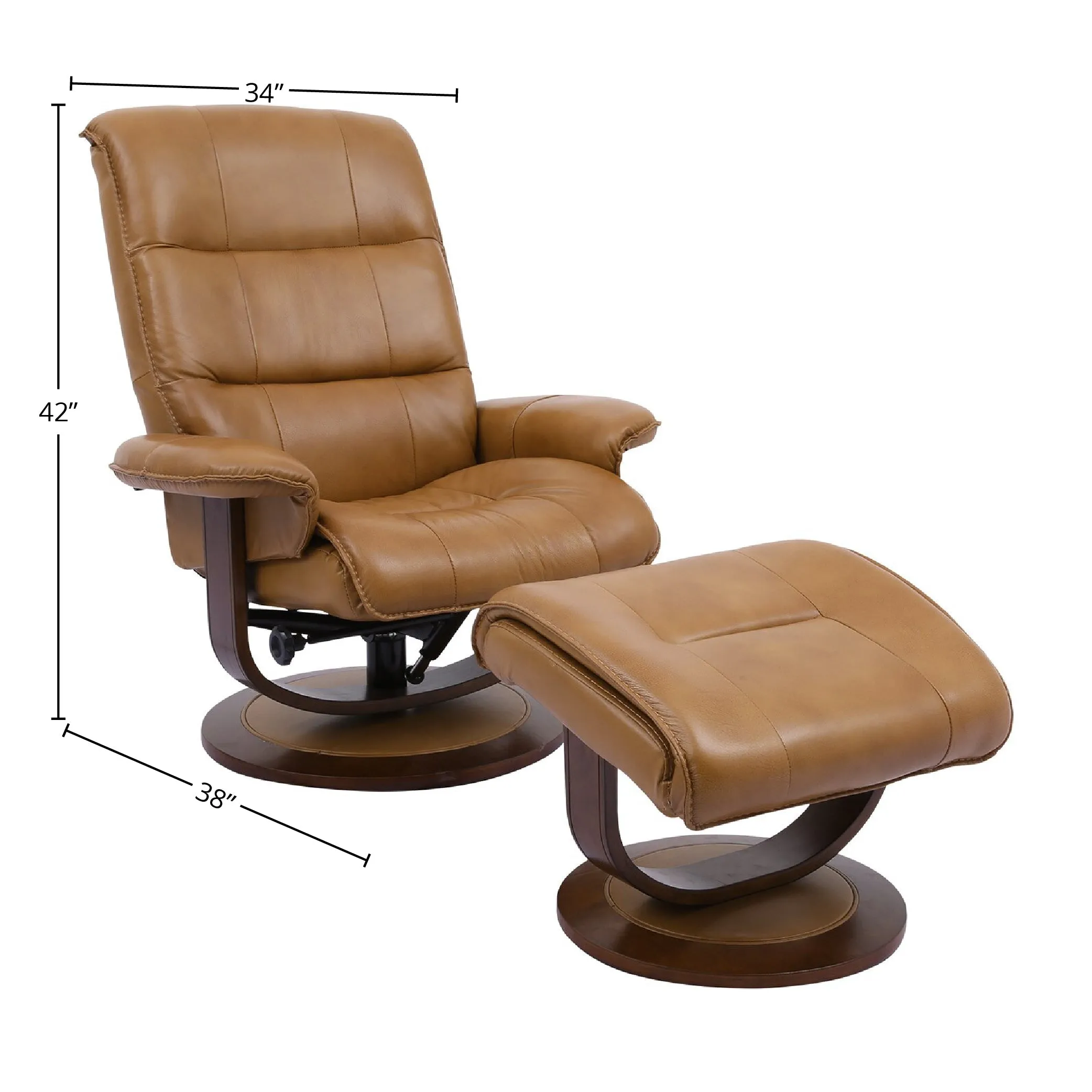 KNIGHT - BUTTERSCOTCH Manual Reclining Swivel Chair and Ottoman