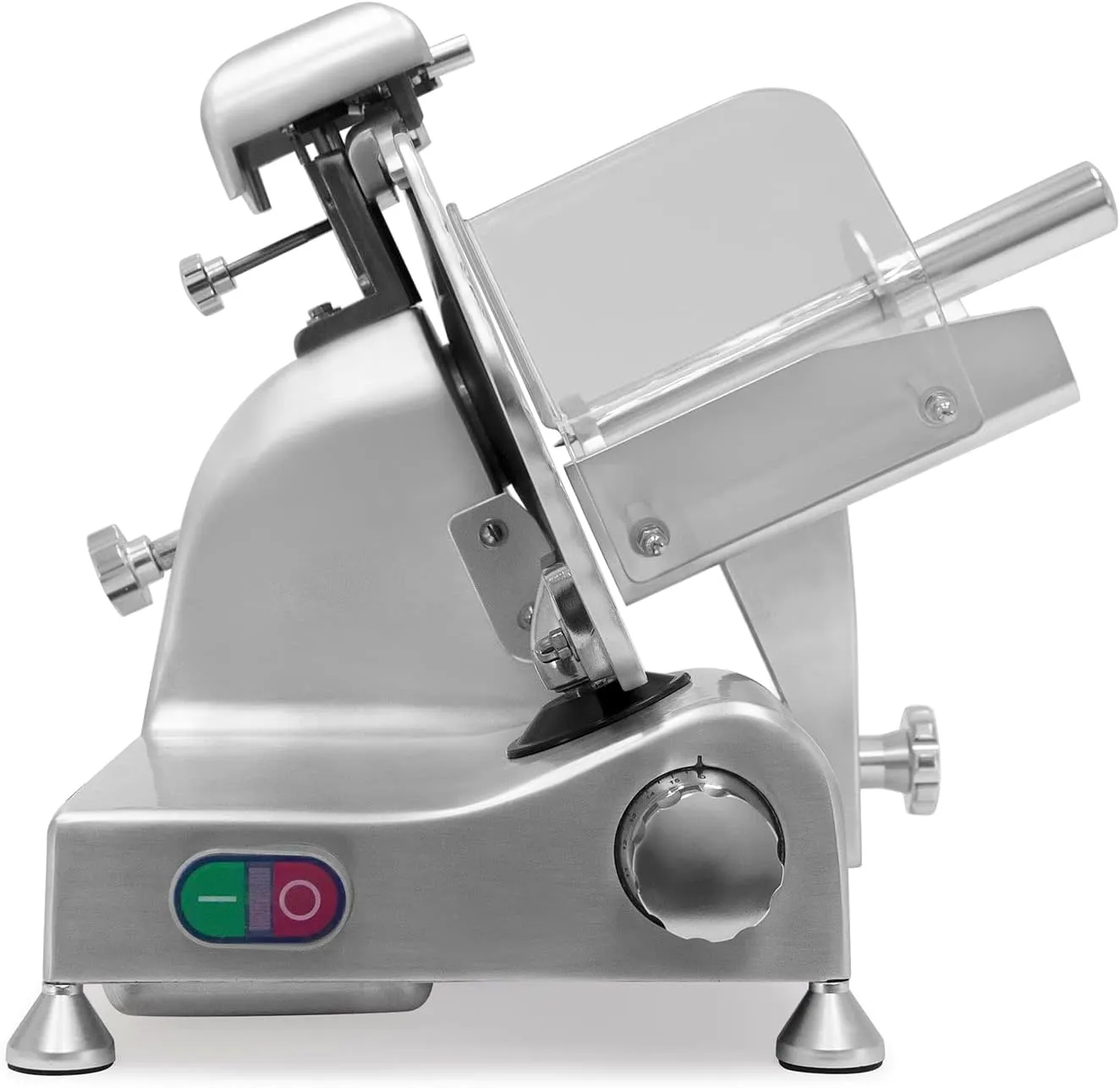 KWS Metal Collection MS-10DT Commercial 320W 10-Inch Meat Slicer Anodized Aluminum Base with Teflon Blade   Blade Removal Tool, Frozen Meat/Cheese/Food Slicer Quiet [ ETL, NSF Certified ]