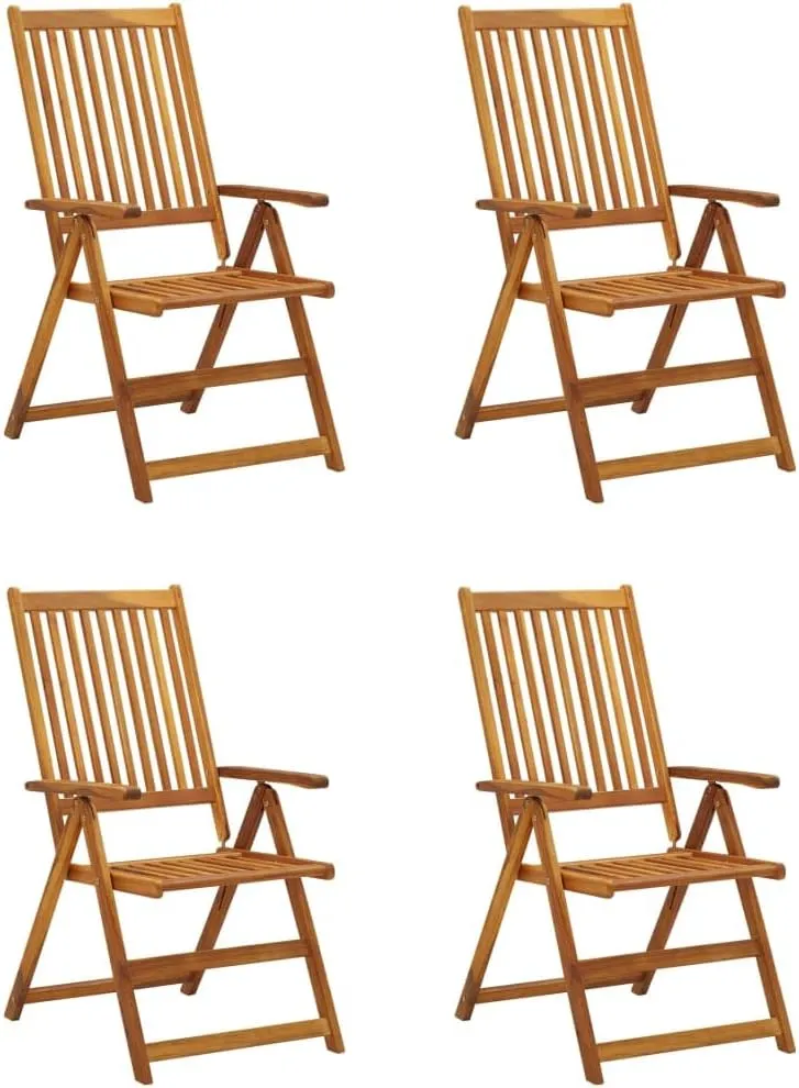 Lawn Char,All Weather Poly Adirondack Chairs,stemmed Adirondack Chair,Patio Reclining Chairs 4 pcs with Cushions Solid Acacia WoodFor Gardens, patios, Balconies