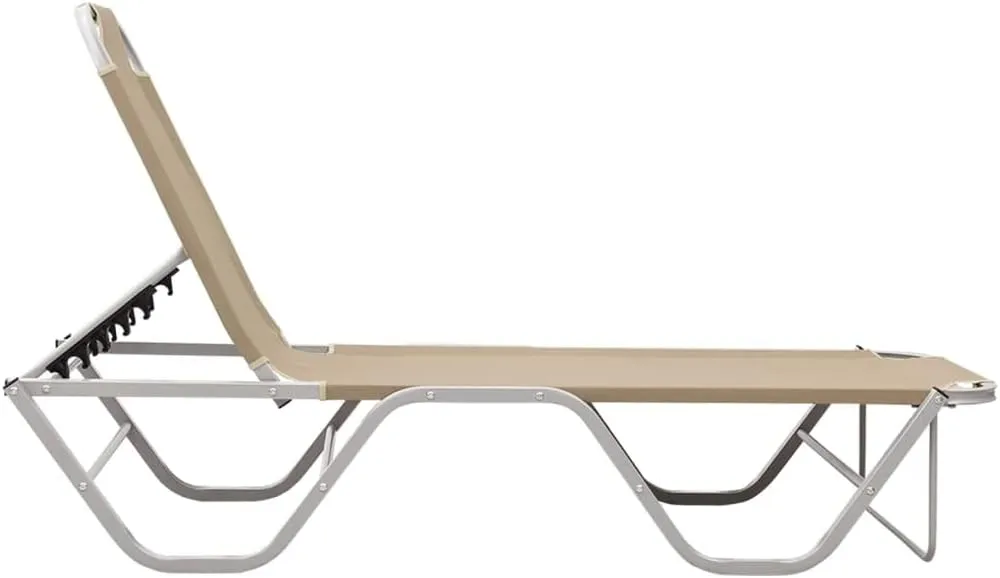 Layout Chairs for Tanning,Sun Tanning Chair,Lounge Chair Outdoor,Sun Lounger Aluminum and Textilene CreamIdeal for Garden, Patio, Camping