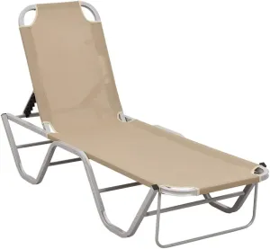 Layout Chairs for Tanning,Sun Tanning Chair,Lounge Chair Outdoor,Sun Lounger Aluminum and Textilene CreamIdeal for Garden, Patio, Camping