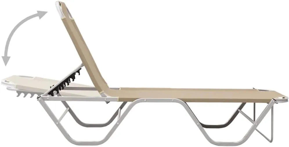 Layout Chairs for Tanning,Sun Tanning Chair,Lounge Chair Outdoor,Sun Lounger Aluminum and Textilene CreamIdeal for Garden, Patio, Camping