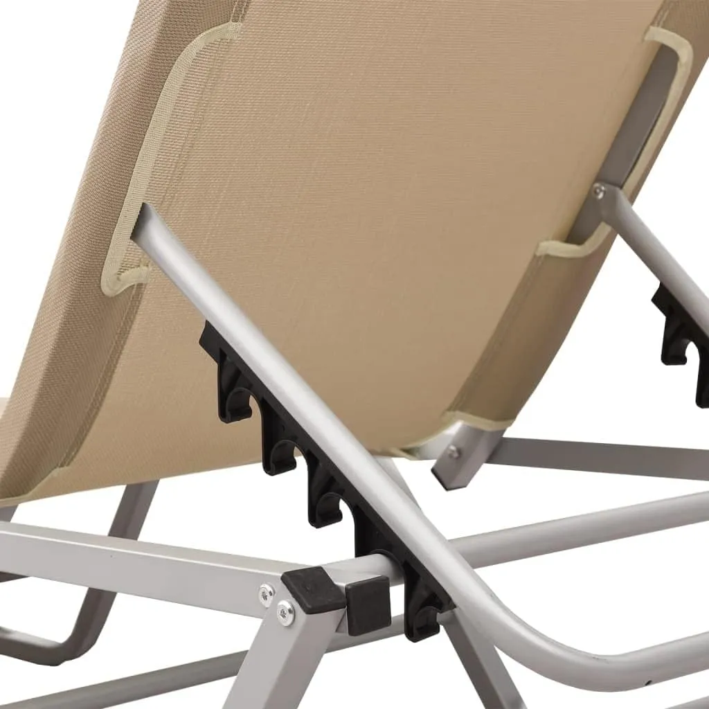 Layout Chairs for Tanning,Sun Tanning Chair,Lounge Chair Outdoor,Sun Lounger Aluminum and Textilene CreamIdeal for Garden, Patio, Camping