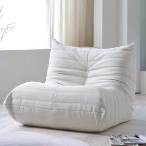 Lazy Floor Sofa, Fireside Chair,Teddy Velvet Sofa Bean Bag Couch, Lounge Accent Chair for Living Room Corner Bedroom Salon Office