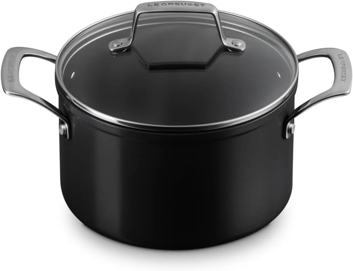 Le Creuset Essential Non-Stick Ceramic Stockpot with Glass Lid, 4 qt.​