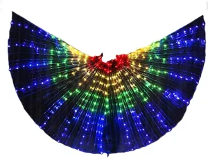 LED - 240 Light-Up Belly Dance Costume with Telescopic Sticks, Glowing Performance Props for Women