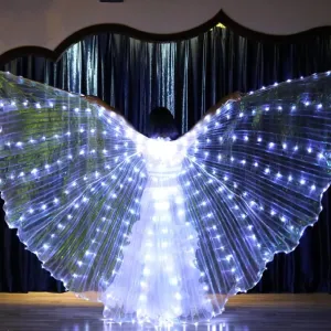 LED Isis Wings Belly Dance Wings Light Up Colorful LED Butterfly Wings Child Performance Clothing for Carnival Christmas