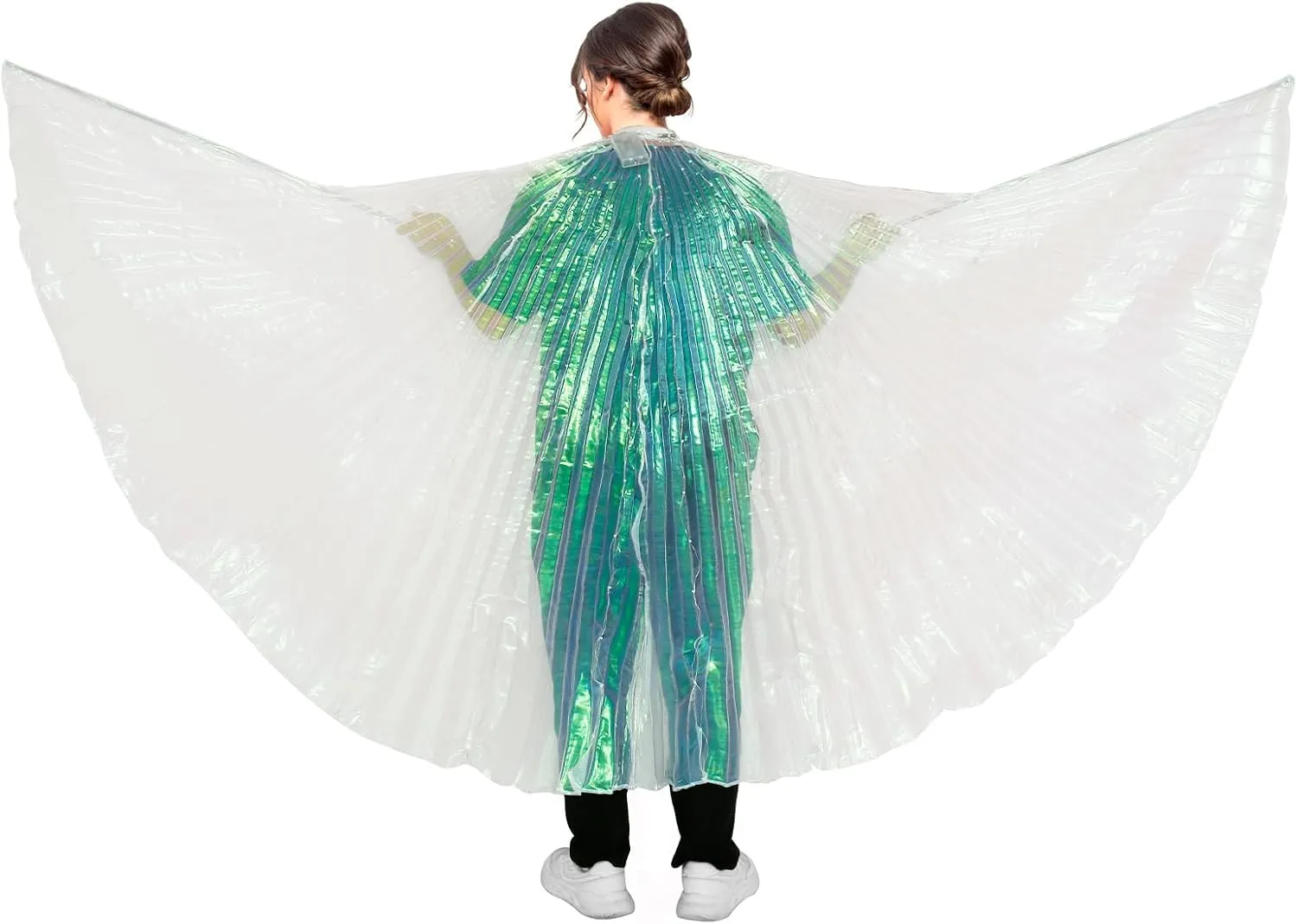 LED Lsis Wings, Belly Dance Wings, Light Up LED Butterfly Wings, 2 Light Mode Glow Angel Dance Wings with Telescopic Stick, Adults Child Performance Clothing