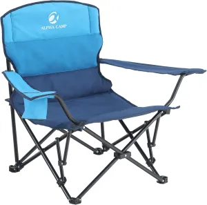 LET'S CAMP Folding Camping Chair, Portable, Blue, Steel Frame, 250LBS, Outdoor, Casual, Reclining, 1 Position, 12.59" Seat Height, 33.46" Backrest Width, 18.11D x 20.07W x 27.55H in, Camping