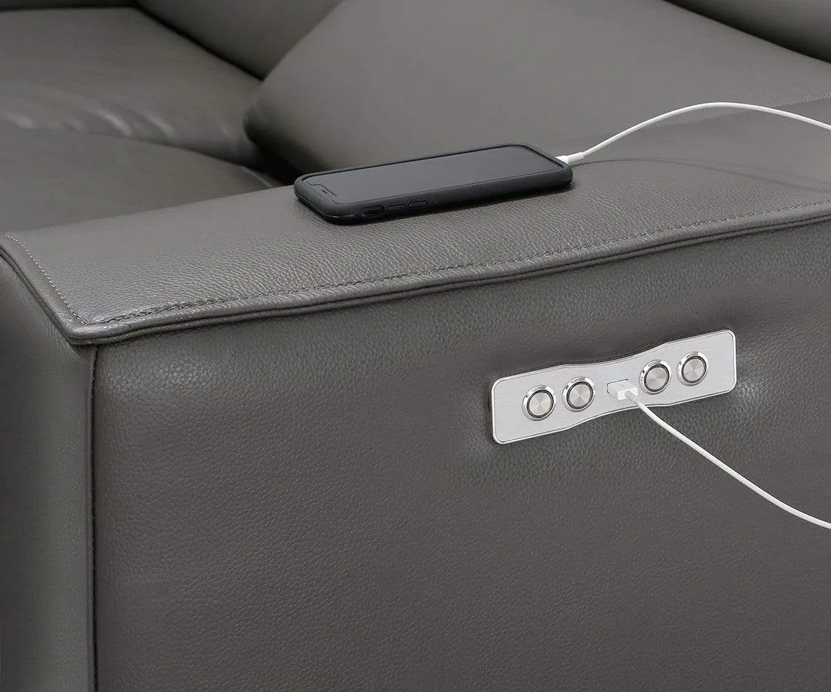 Lewen Leather Power Reclining Sectional