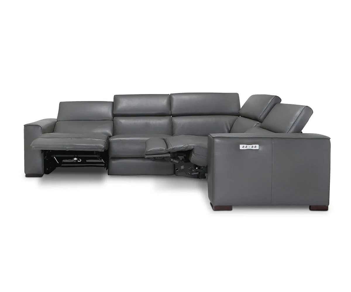 Lewen Leather Power Reclining Sectional