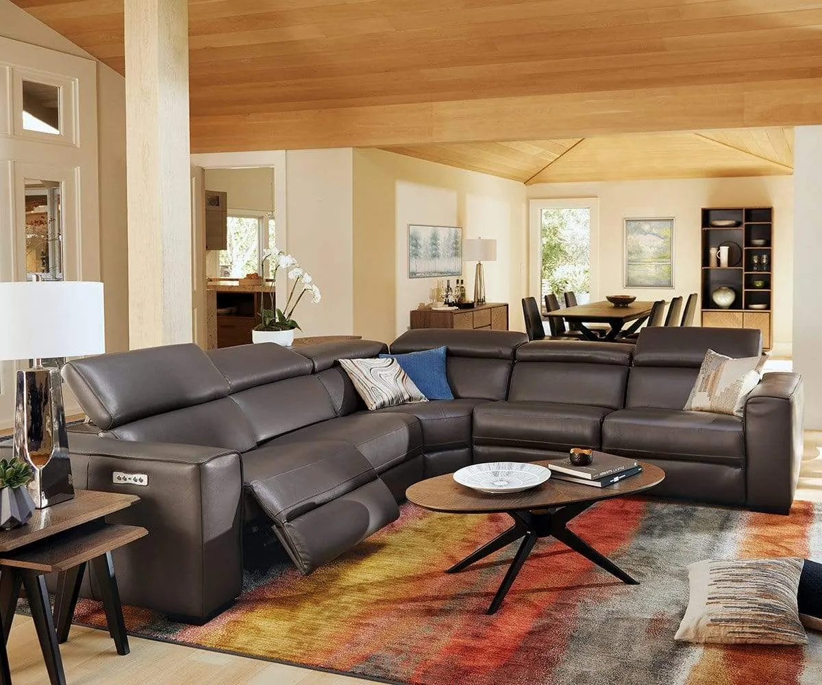 Lewen Leather Power Reclining Sectional