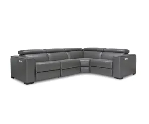 Lewen Leather Power Reclining Sectional