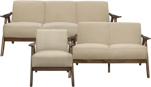 Lexicon Elle 3-Piece Living Room Set, Brown