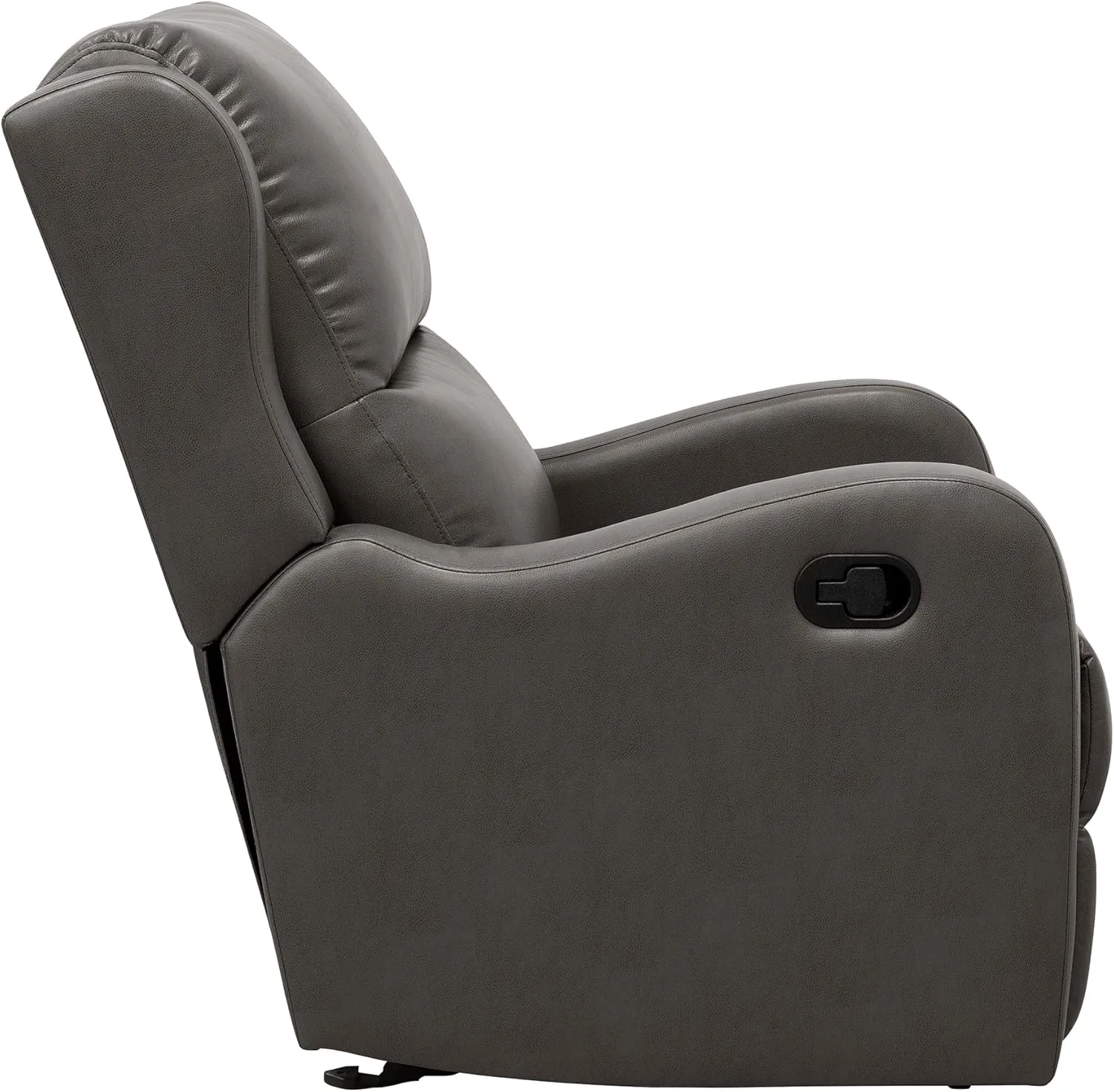 Lexicon Manual Glider Recliner Chair, Reclining Sofa Chair, Home Theater Seating, Manual Glider Recliner for Living Room/Office/Apartment, Easy Assembly, Gray Faux Leather