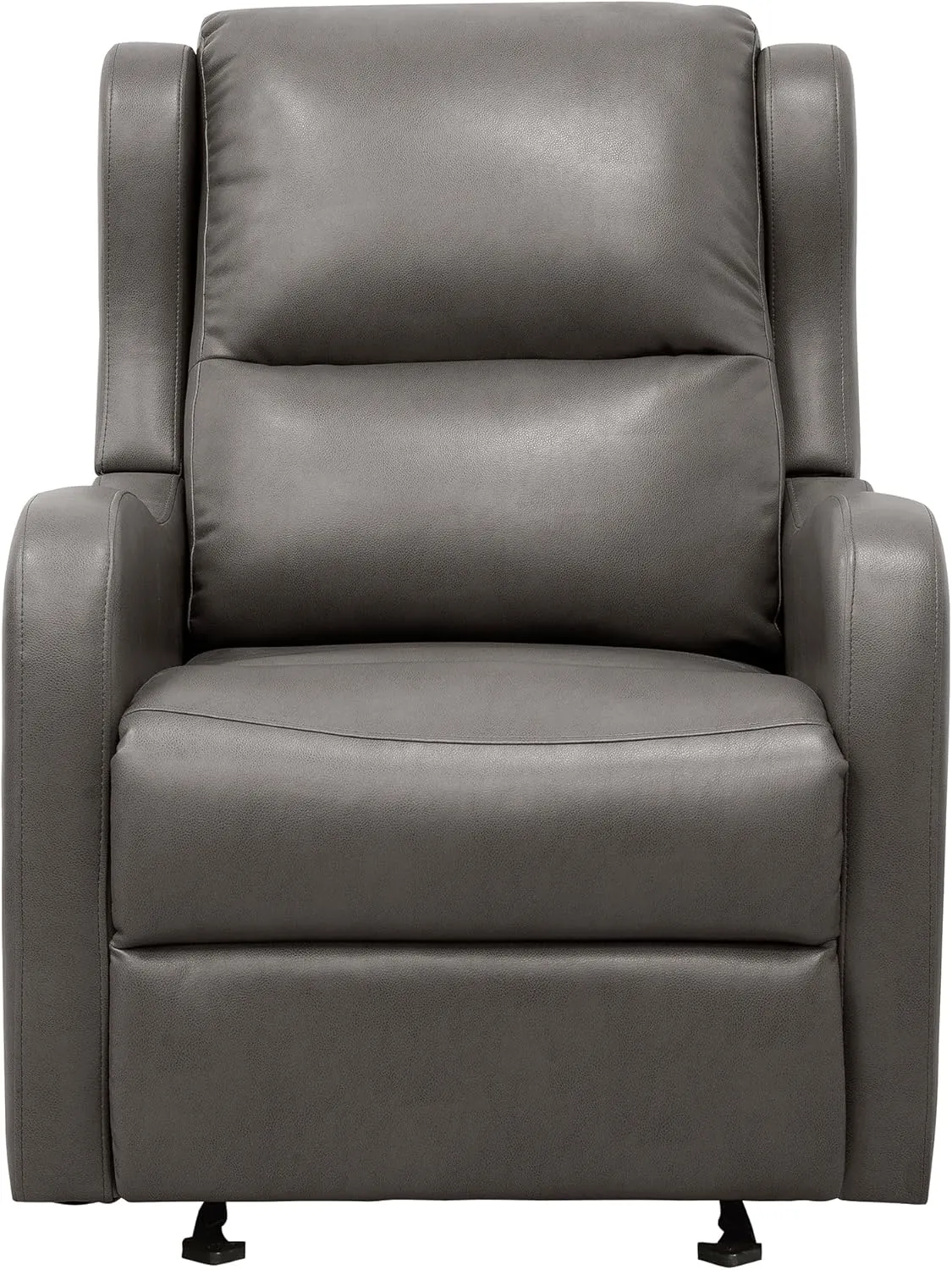 Lexicon Manual Glider Recliner Chair, Reclining Sofa Chair, Home Theater Seating, Manual Glider Recliner for Living Room/Office/Apartment, Easy Assembly, Gray Faux Leather