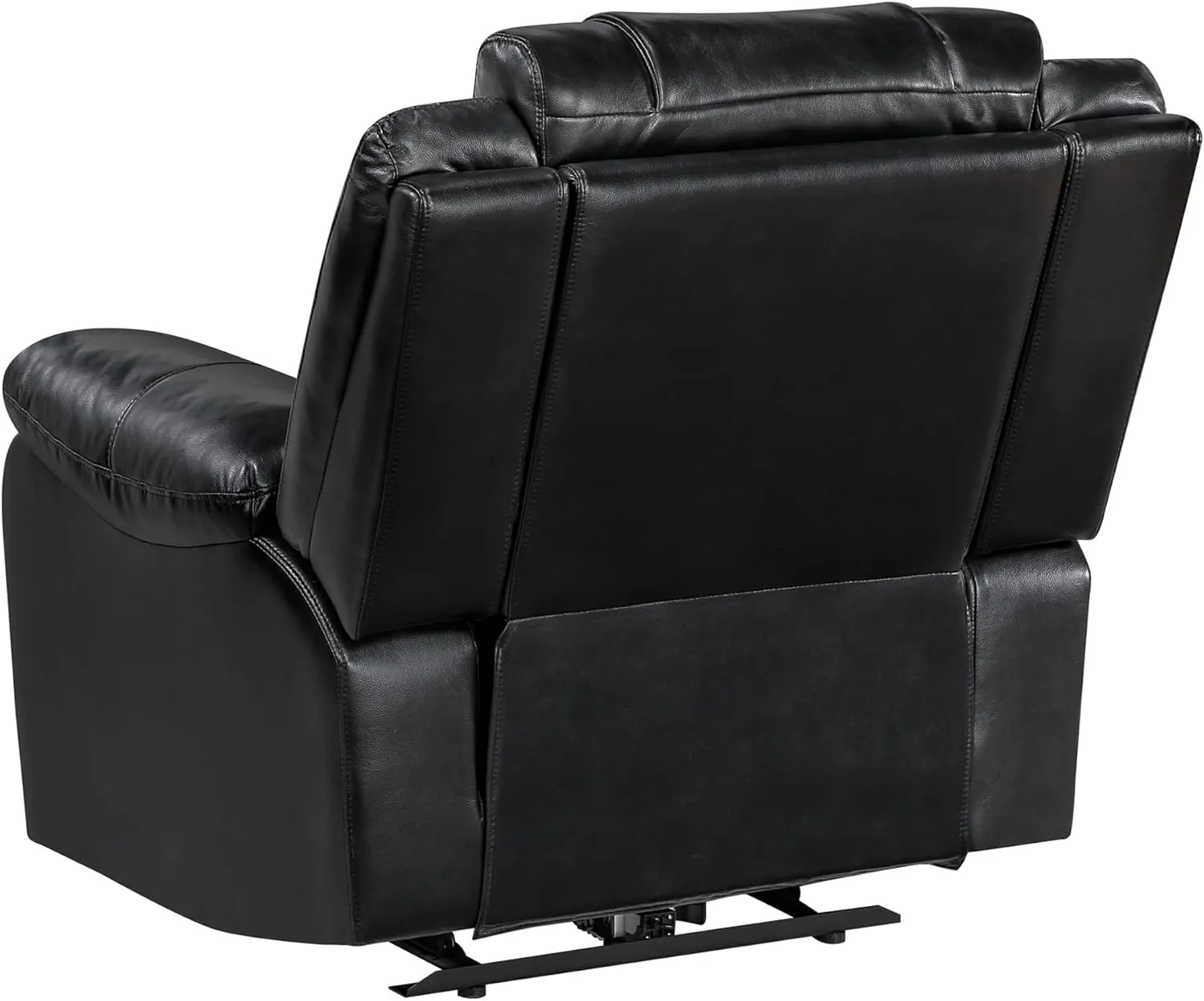 Lexicon Power Recliner Chair, Faux Leather Upholstered Home Theater Seating with LED Lighting, USB Charging Ports, Single Wall Hugger Reclining Chair for Living Room/Bedroom Easy Assembly, Black