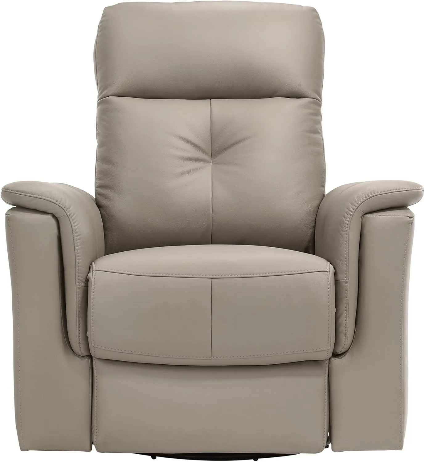 Lexicon Swivel Glider Recliner Chair, Comfy Nursery Glider, Top Grain Leather Match Recliner, Manual Reclining Chair for Living Room/Office/Apartment, Latte