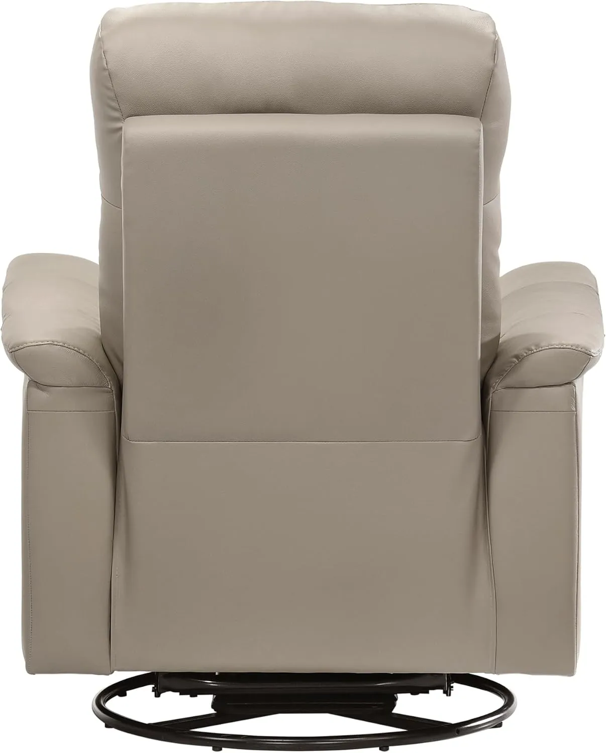 Lexicon Swivel Glider Recliner Chair, Comfy Nursery Glider, Top Grain Leather Match Recliner, Manual Reclining Chair for Living Room/Office/Apartment, Latte