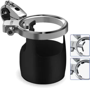 LEXIN C4 Extra Large Motorcycle Cup Holder for Harley Davidson, Max 32oz Drink Holder with 360° Ball Swivel, Aluminum Clamp for 7/8"-1 1/4" Handlebar/Bumper/Pole Mount, Apply for ATV, UTV, Boat, More
