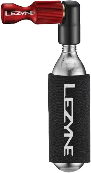LEZYNE Trigger Drive Bicycle Tire CO2 Inflator & 16 Cartridge, Twin Chuck Head, Presta & Schrader Valves, Neoprene Sleeve, C02 Tire Inflator