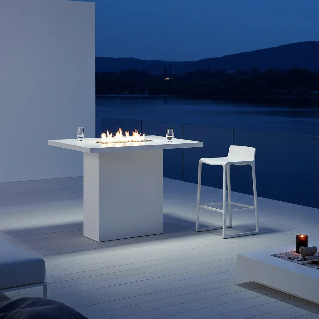 Lineo Bar Fire Table (Tabletop) - Aluminum