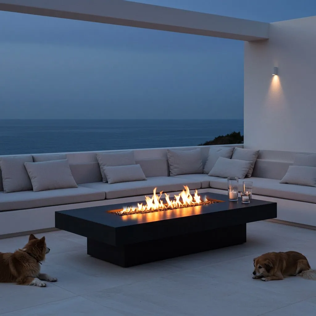 Lineo Bold Fire Table (Tabletop) - Aluminum