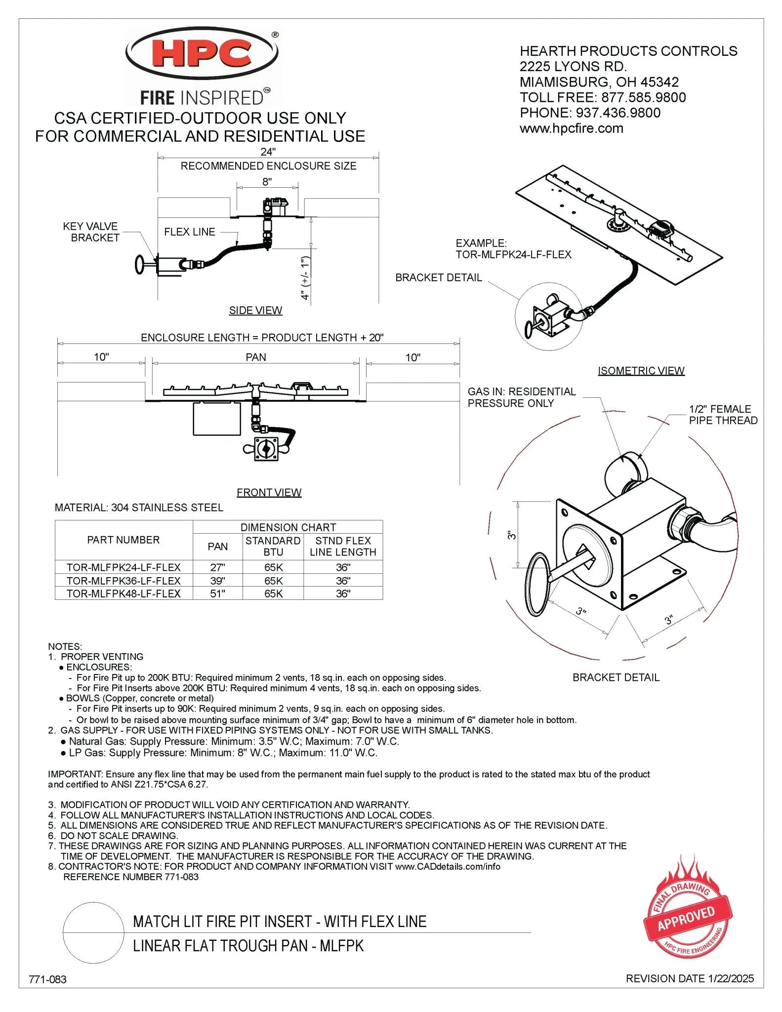 Lineo Fire Pit Table TK - Aluminum
