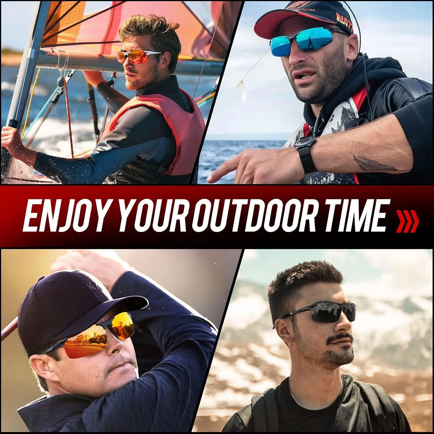 LINVO Polarized Sunglasses Men Sports Ultralight Al-Mg UV400 Protection Driving Fishing Sun Glasses