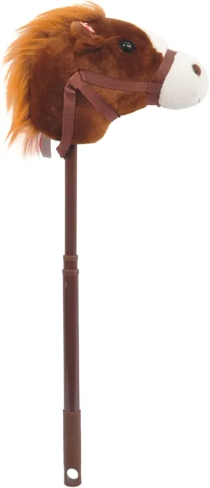 Linzy Plush 36'' Riding Stick, Adjustable Telescopic Stick, Adjust to 3 Different Sizes, Kids of Different Ages, Dark Brown (A-20216DB)