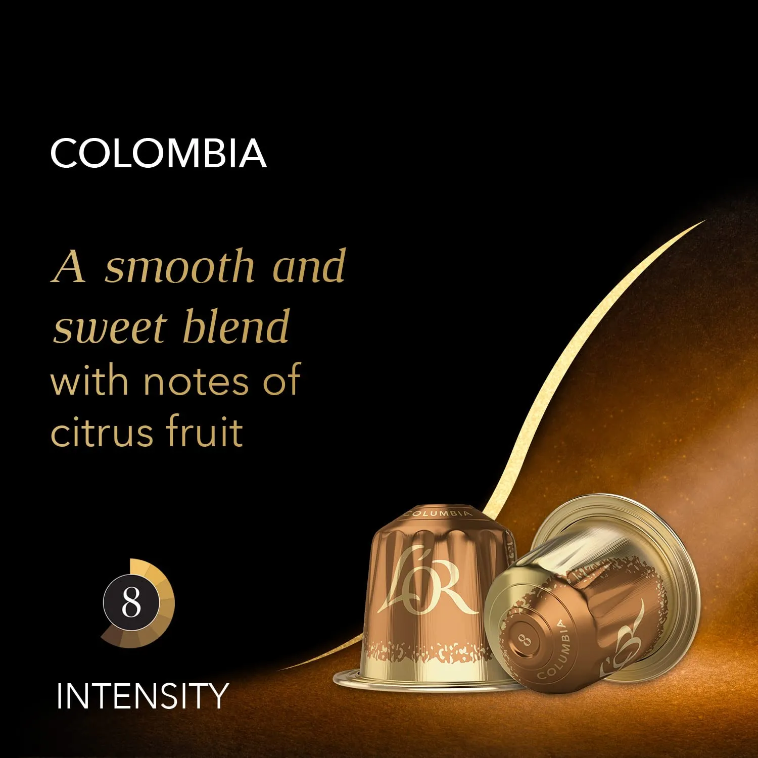 L'OR Espresso Capsules, 50 Count Colombia, Single-Serve Aluminum Coffee Capsules Compatible with the L'OR BARISTA System & *Nespresso Original Machines
