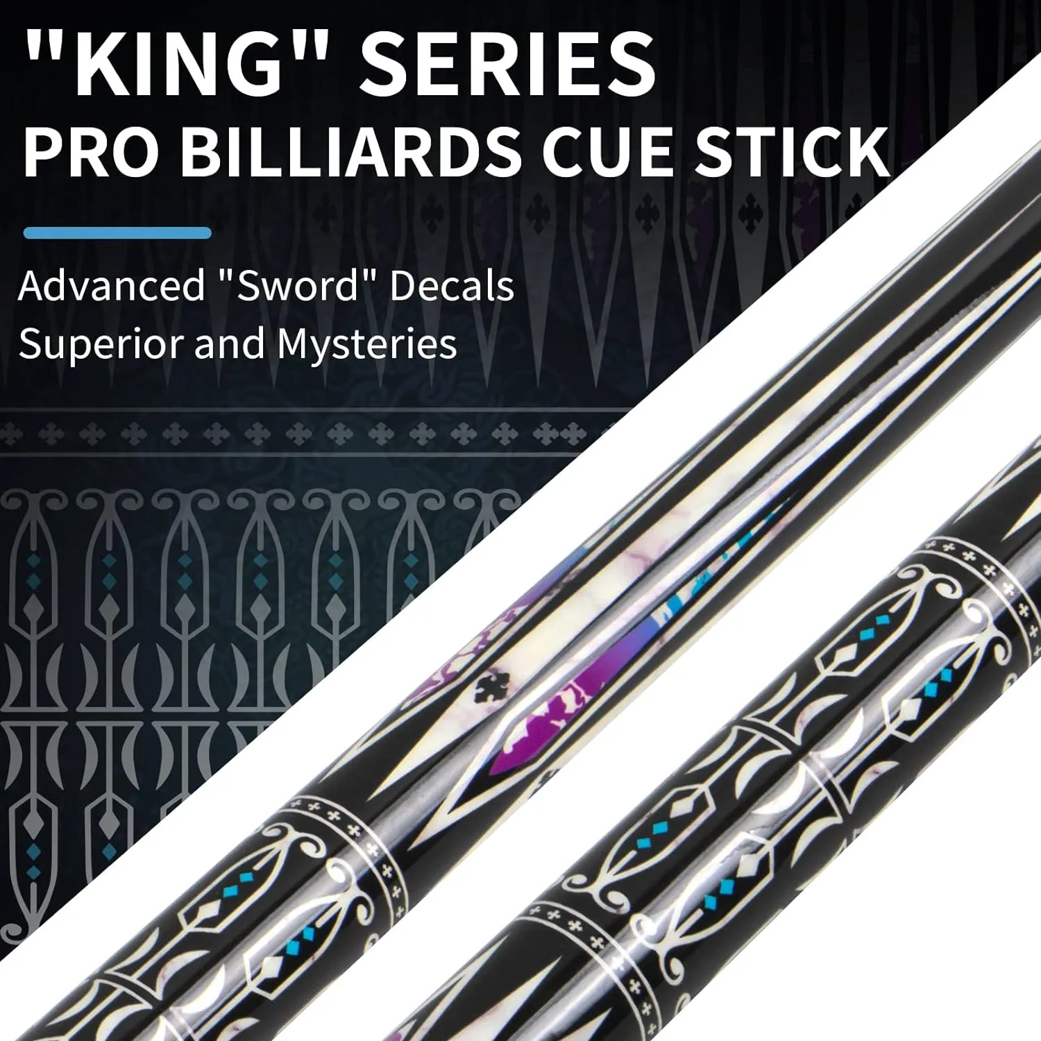 lotmusic Premium Pool Stick with Telescopic Fiber Extension Cue,58 Inch Professional Pool Cue Stick Set with Black Pool Cue Case & Billiards Accessories