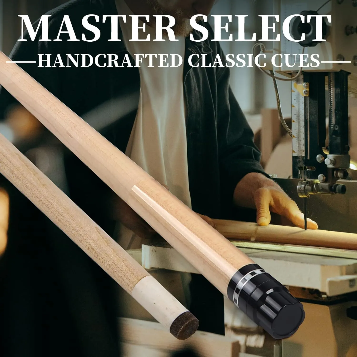 lotmusic Premium Pool Stick with Telescopic Fiber Extension Cue,58 Inch Professional Pool Cue Stick Set with Black Pool Cue Case & Billiards Accessories