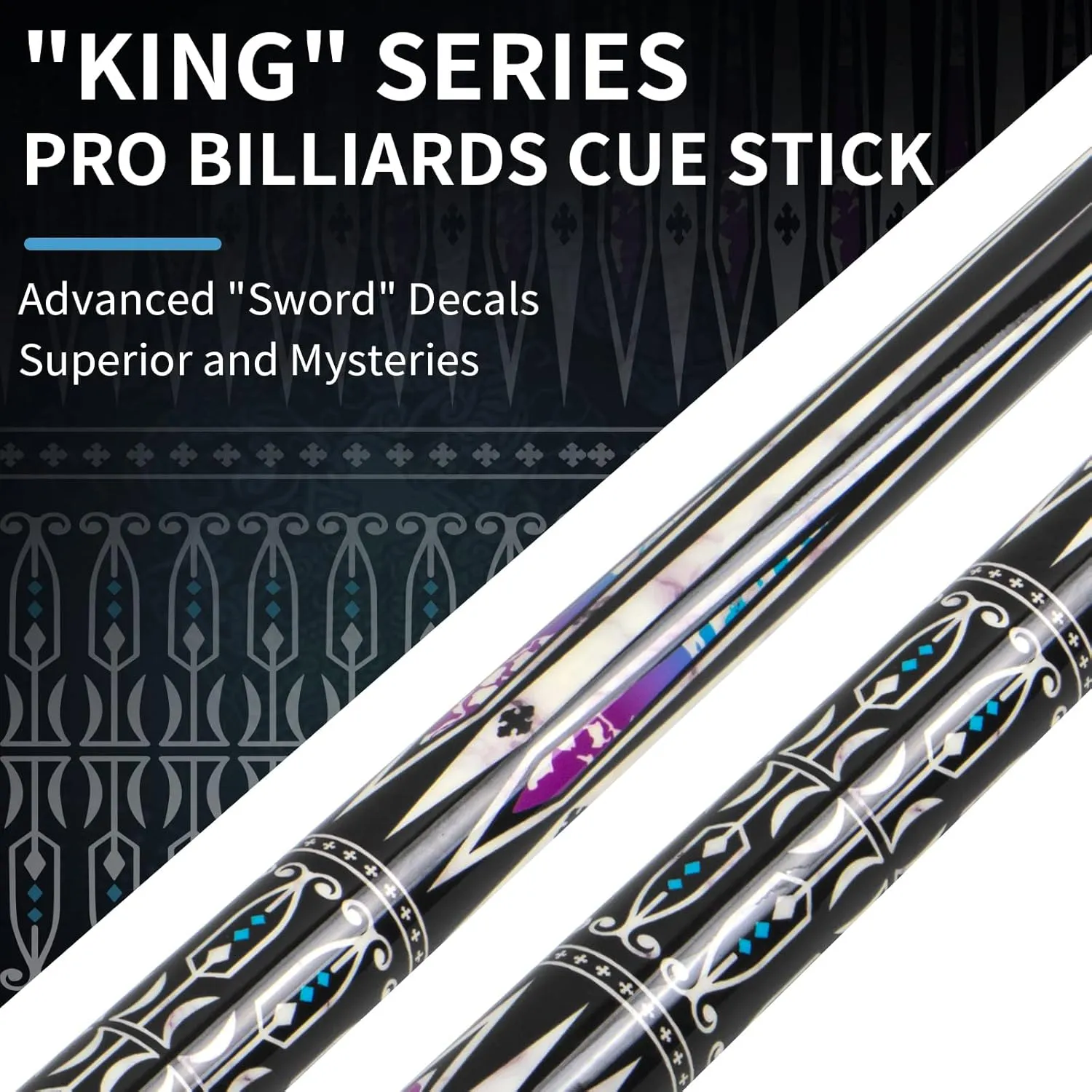 lotmusic Premium Pool Stick with Telescopic Fiber Extension Cue,58 Inch Professional Pool Cue Stick Set with Black Pool Cue Case & Billiards Accessories